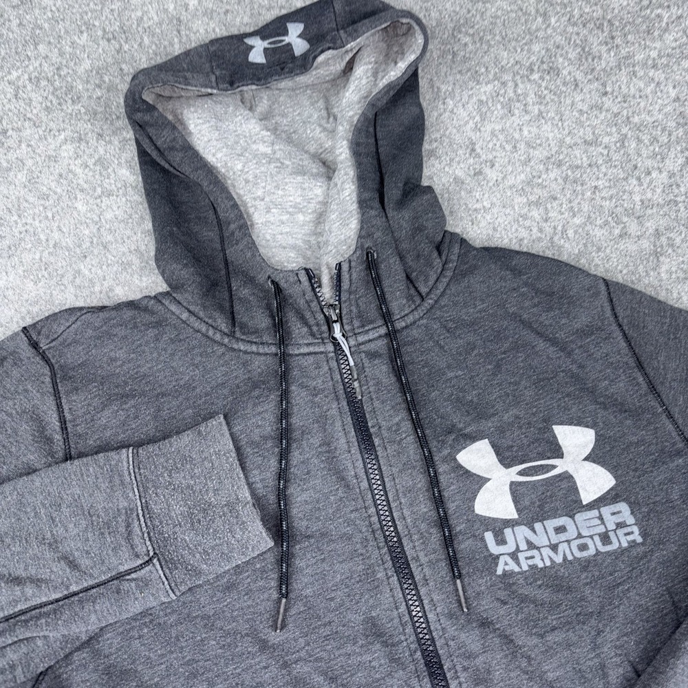 Under Armour Jacket Mens Medium Gray Full Zip Casual‎ Athletic Workout Outdoors
